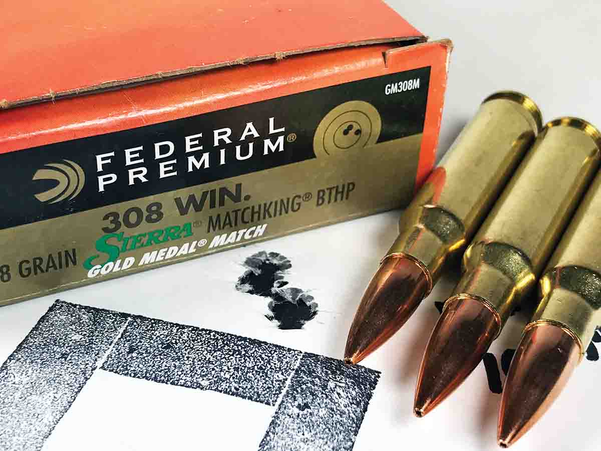 The test rifle shot well with Federal Premium Sierra 168-grain MatchKing .308 Winchester loads.